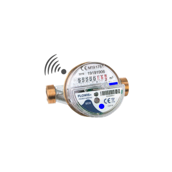 Kaltwasserzähler eco Funk QN 2,5 130mm - DN20 -1"AG