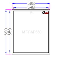 Tür und Rahmen 550 x 650 mm - MEGAP550