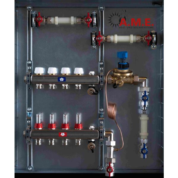 ASV02H - AME Messstation mit FBH Verteiler und Differenzdruckregler