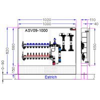 AME Messstation mit FBH Verteiler und Differenzdruckregler - 9 Kreise