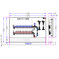 AME Messstation mit FBH Verteiler und Differenzdruckregler - 11 Kreise