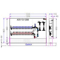 AME Messstation mit FBH Verteiler und Differenzdruckregler - 13 Kreise